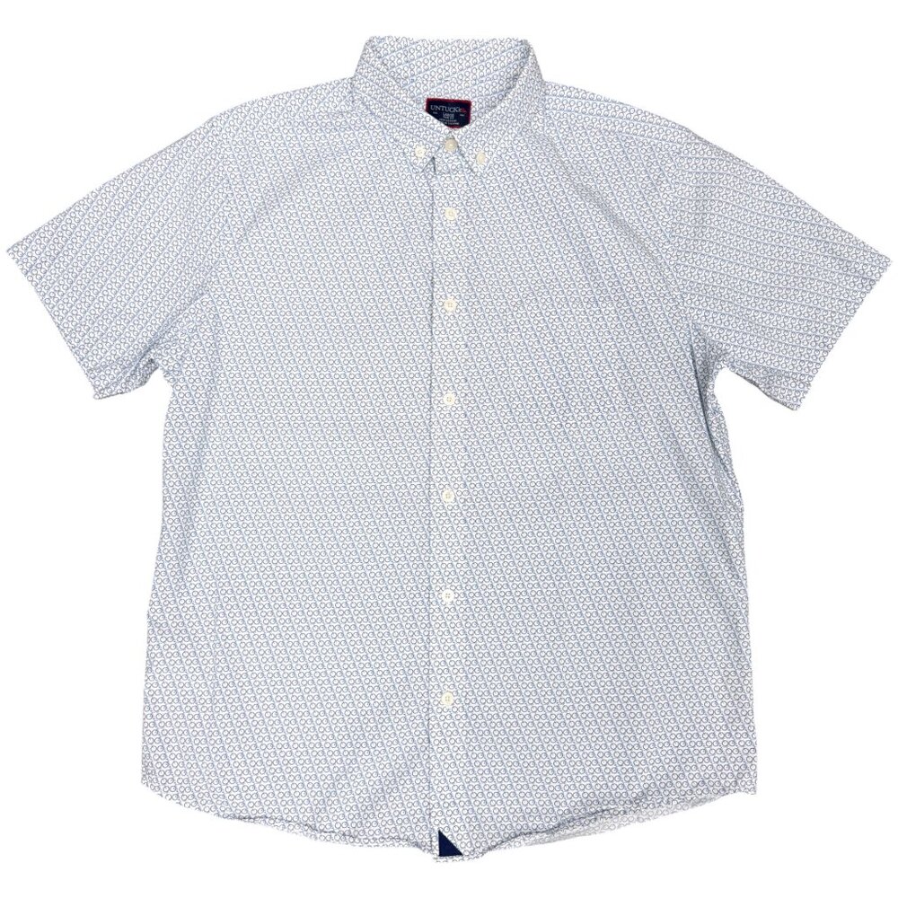 UNTUCKit Men's EUC Slim "Giro" Short Sleeve Bike Print Shirt | Size Large - Picture 4 of 9